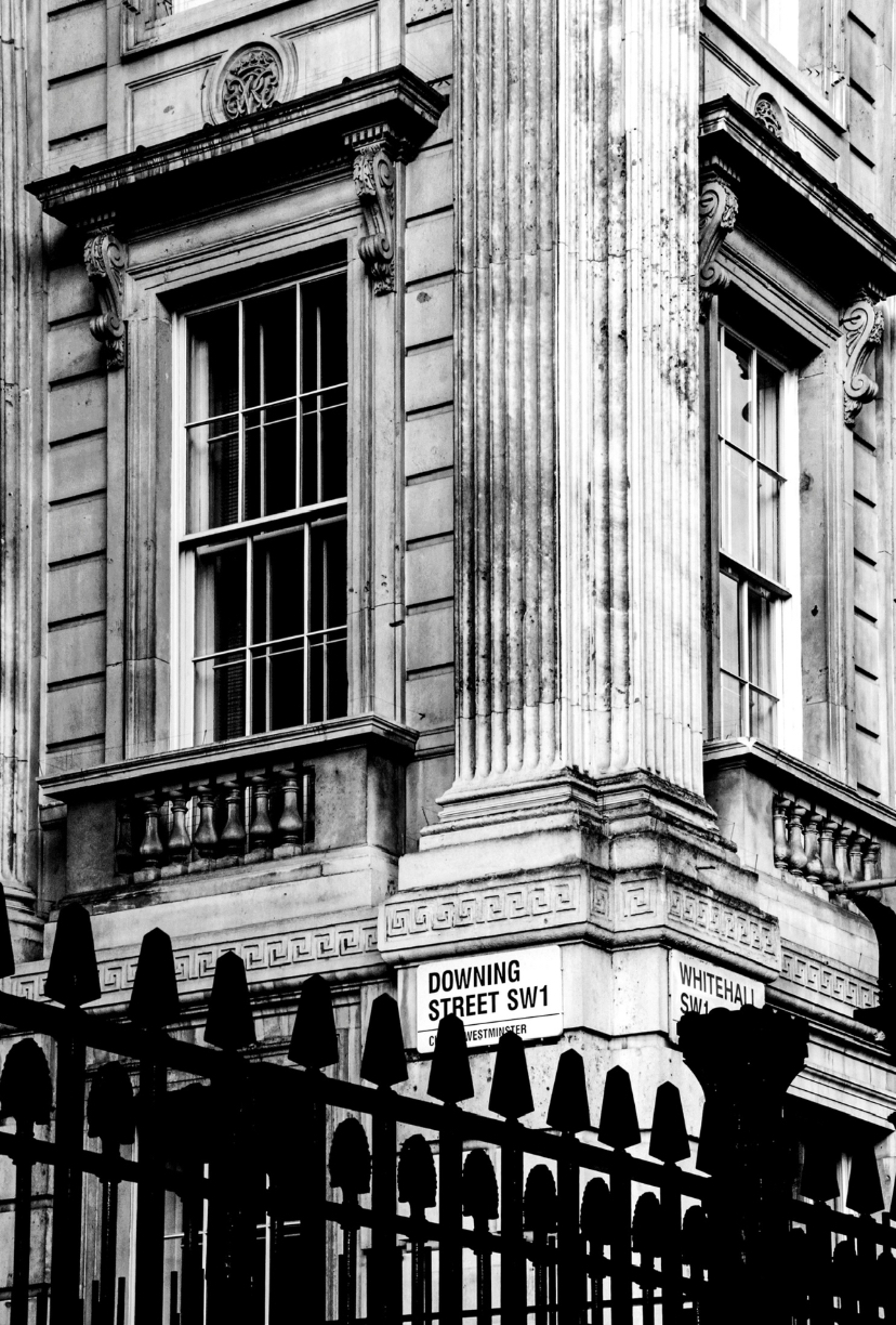 Downing Street black and white