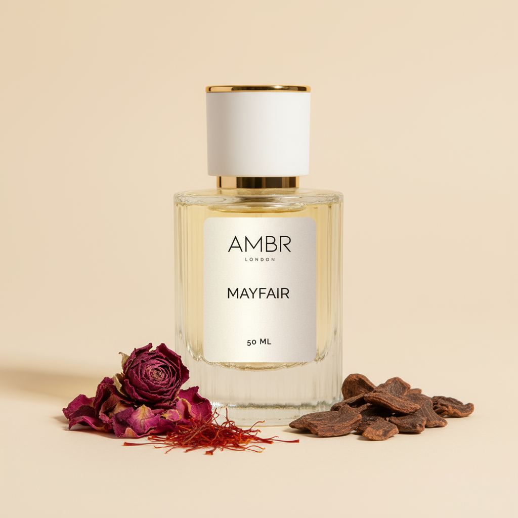 Mayfair dupe perfume showcasing ingredients
