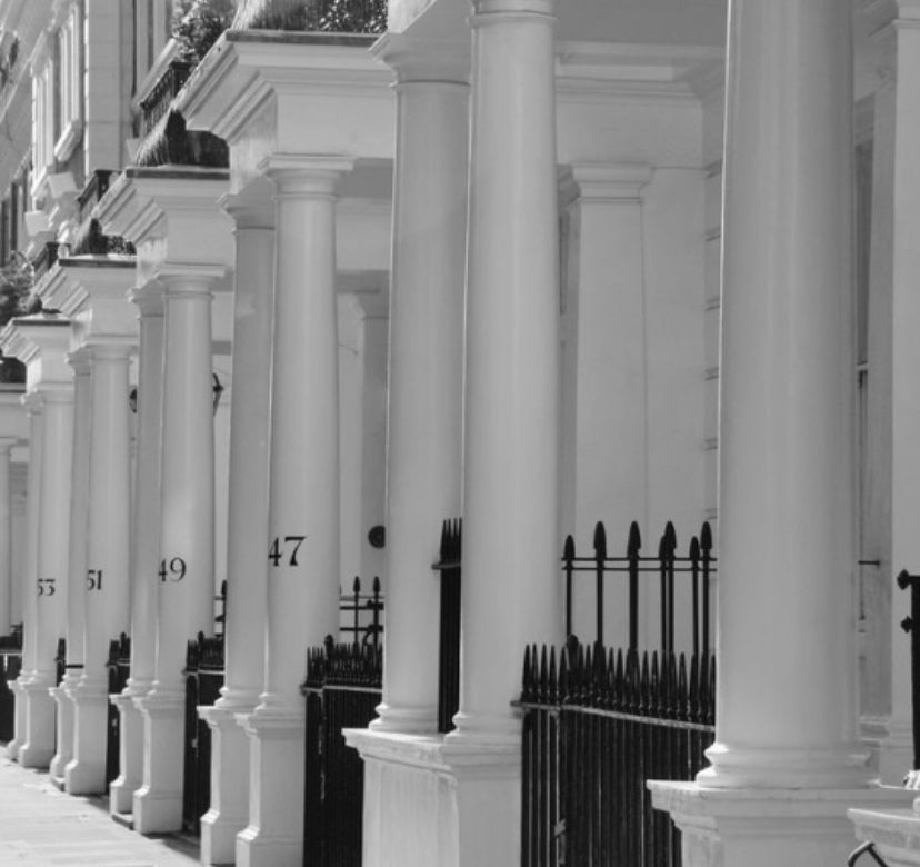 black and white London background