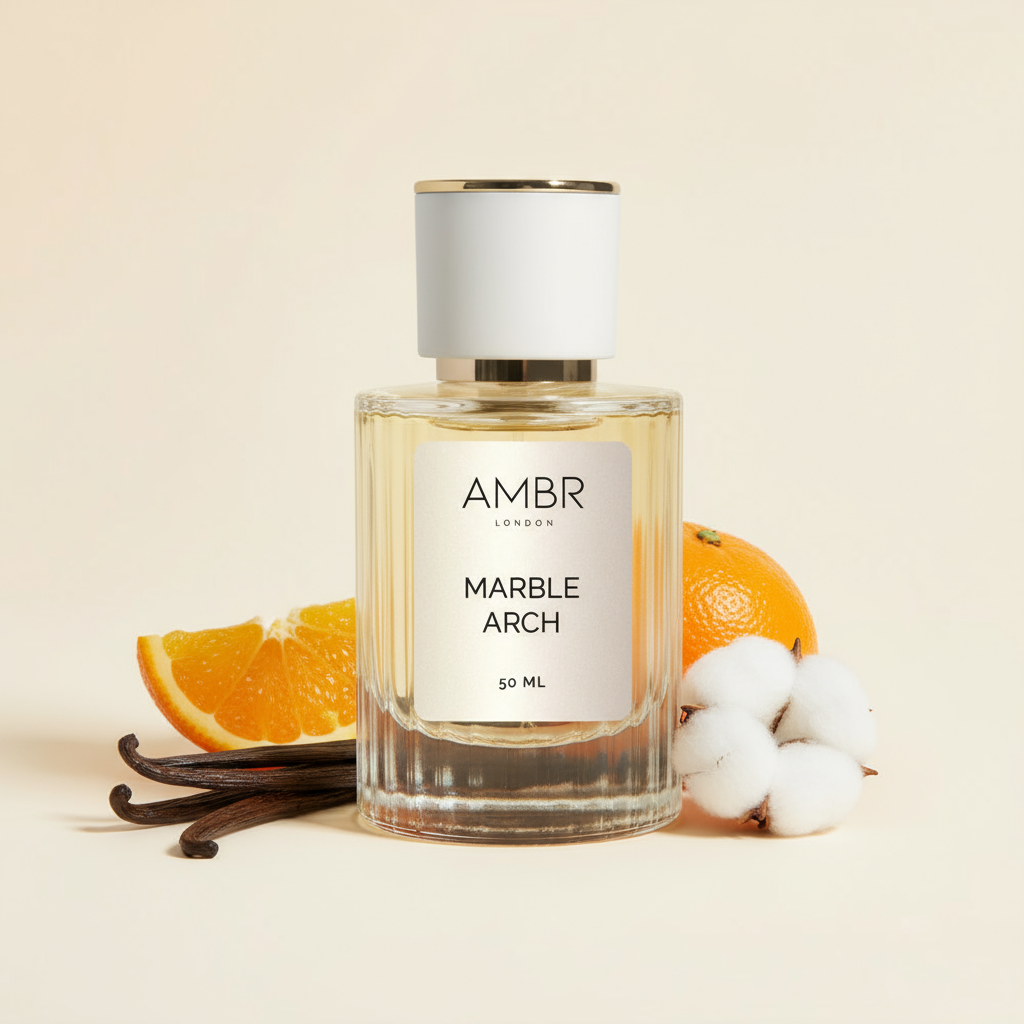 Marble Arch, an Erba Pura dupe perfume, showcasing the ingredients